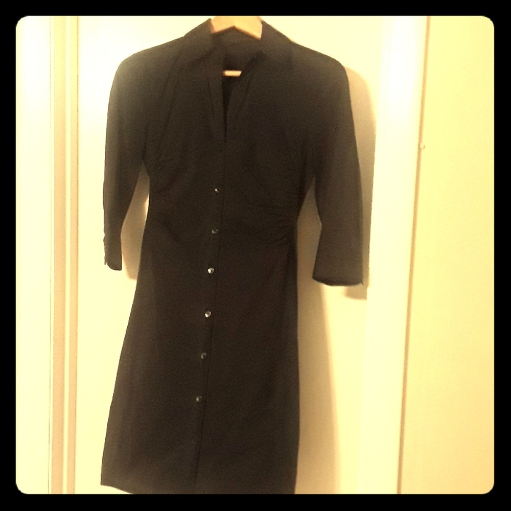 Long form fitting button down top/dress